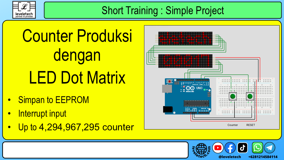 Counter Produksi dengan LED Dot Matrix